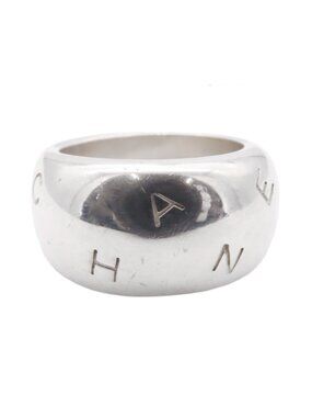 Chanel Ring Silver Logo